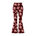 thumbnail image 4 of Xdegoge Flare Pants for Women High Waisted Bell Bottoms Game Day Football Bow Print Stretchy Comfy Yoga Leggings Casual Workout Athletic Trousers, 4 of 9