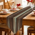 thumbnail image 2 of Table Runners 90 Inches Long, Brown Teal Wooden Cotton Linen Kitchen Dining Coffee Table Runner for Party Home Decor, Vintage Farmhouse Retro Art Tabletop Dresser Scarves Runner Decor 13x90 Inch, 2 of 9