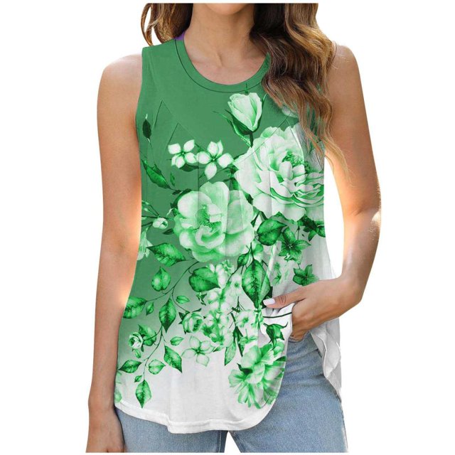 SDNall Women Printed Pullover Fashionable Casual Round Neck Top