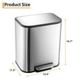 thumbnail image 2 of TROPOW Bathroom Trash Can, 5.3 Gallon / 20 Liter Stainless Steel Garbage Can, Small Rectangular Trash Can with Soft Close Lid Foot Pedal & Inner Bucket for Kitchen Home Office Bedroom Living Room, 2 of 11