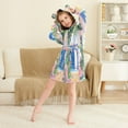thumbnail image 3 of FORMRS Niños Bathrobe Unisex Hooded Robe Soft Plush Pajamas Sleepwear, Size 2-3T, Yellow Seaside, 3 of 7