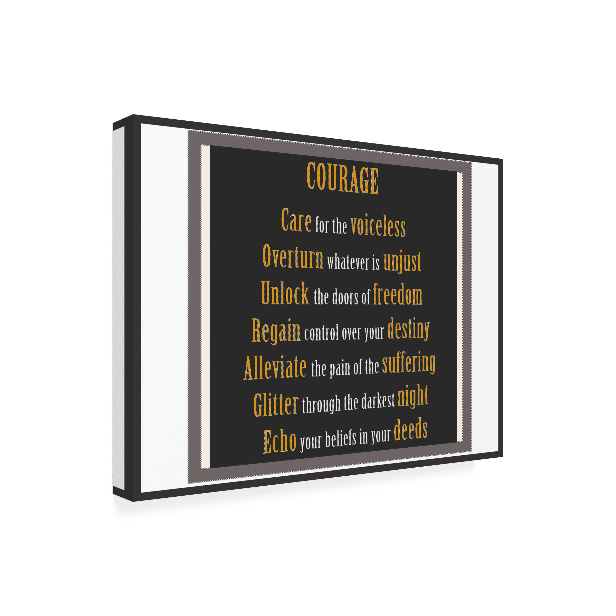 Richard Homawoo 'Courage Word Art' Canvas Art