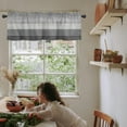 thumbnail image 3 of Grey Farmhouse Kitchen Curtains | 54" x 18" Rod Pocket Valance | Country Window Treatment for Kitchen, Living Room, Bedroom, Bathroom, 3 of 6