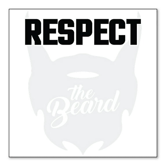 DistinctInk Custom Bumper Sticker - 10" x 10" Decorative Decal - White Background - Respect the Beard