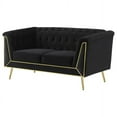 thumbnail image 3 of Holly Tuxedo Arm Tufted Back Loveseat Black, 3 of 5