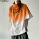 thumbnail image 4 of INCERUN Tops 2024 estilo coreano para hombre, camisetas de diseño de cuello alto con degradado de color, ropa de calle informal, camiseta holgada de media manga S-5XL, 4 of 5