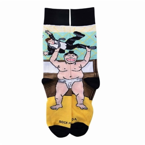 Sumo Man Tossing Business Office Man from Cubicle Socks - Sock Panda
