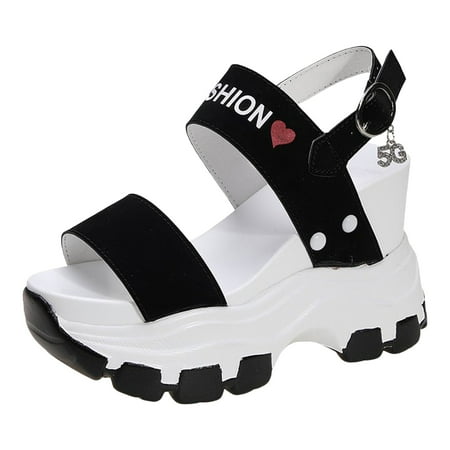 

Jungdeepe Slope Heeled Sandals For Women Summe Thick Sole With Raised Toe Slope Heeled High HeelsWomen Slippers