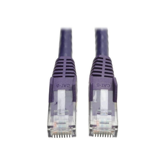 Eaton Tripp Lite Series Cat6 Gigabit Snagless Molded UTP Ethernet Cable RJ45 M/M PoE Purple 50 ft. 15.24 m