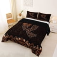 thumbnail image 2 of Erosebridal Brown Leopard Print Full Size Comforter Sets for Girls Women, Monogrammed Q Bedding Sets, Black Reversible 3 Pieces, 1 Comforter and 2 Pillowcases, 2 of 6