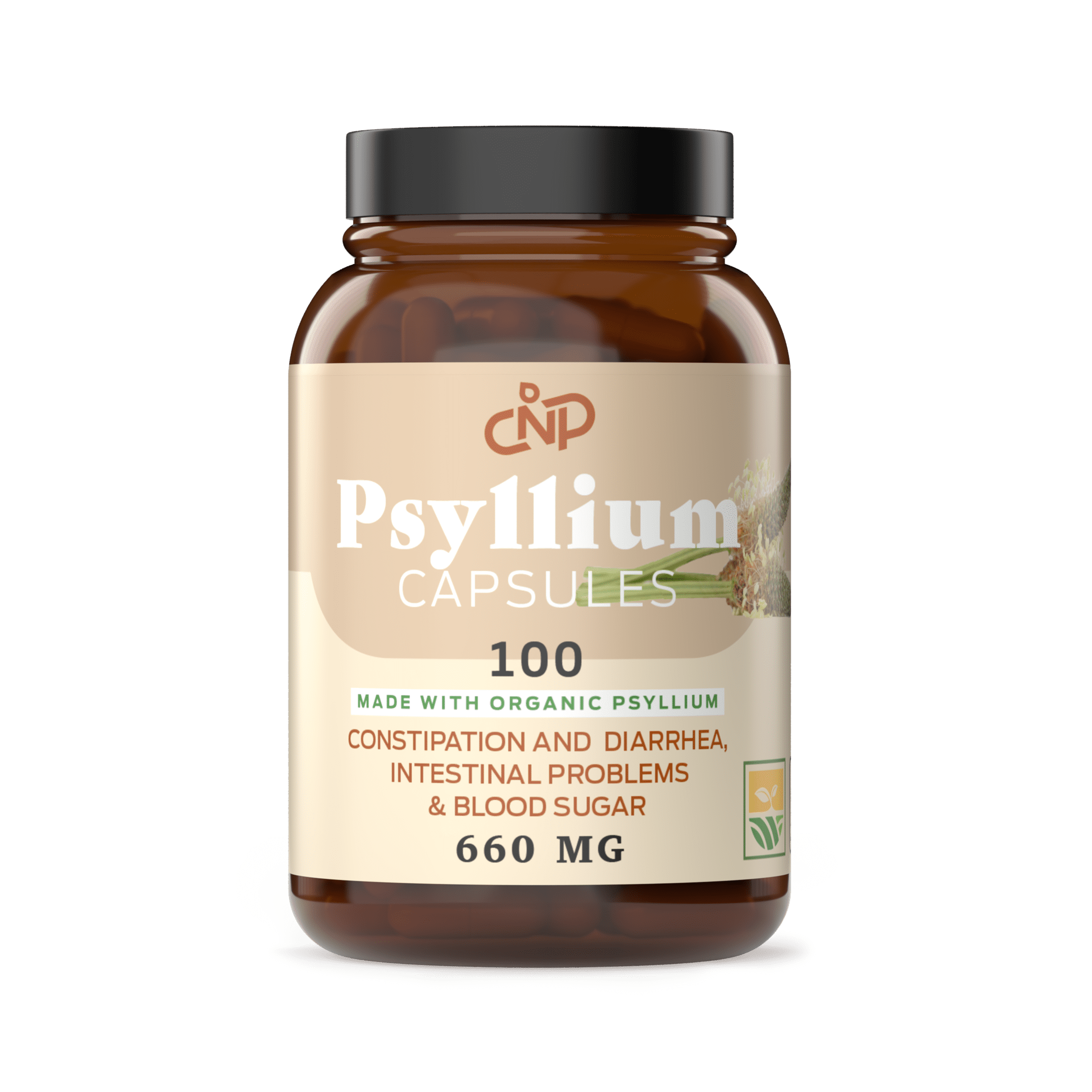 Organic Psyllium Husk Capsules 660mg Powder Capsules 100 Pure