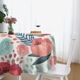 thumbnail image 4 of Round Floral Rose Tablecloth -Linen Fabric Table Cloth - Washable Reusable Table Cover with Dust-Proof Wrinkle Resistant for Restaurant, Picnic, Indoor and Outdoor Dining 60 Inch X 60 Inch, 4 of 7