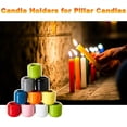 thumbnail image 5 of Candlesticks Candle Holder:Ceramic Taper Candle Holders,Small Candle Holders for Pillar Candles,Candle Sticks Holder Decor for Holidays, Weddings and Parties,5Pcs (Gray), 5 of 9