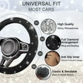 thumbnail image 3 of 8 pcs Bling Car Accessories Set for Women, Steering Wheel Cover, Sparkly Seat Belt Covers, Bling Gear Shift Cover, Universal Fit Most Cars (Black Diamond), 3 of 7