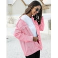 thumbnail image 3 of GHSDFBB Women's Oversized Mid Long Denim Jacket Jean Biker Coat, 3 of 7