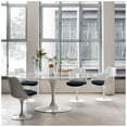 thumbnail image 2 of WHITE MARBLE TULIP BASE DINING TABLE 35"Carrera Marble,Kitchen Table for 4-6 Persons, 2 of 3