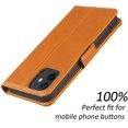thumbnail image 4 of AmPm iPhone Xs Max Leather Case, Luxury Genuine Leather Wallet with Viewing Stand and Card Slots, Flip Cover Gift Boxed and Handmade for Apple iPhone Xs Max (DarkOrange), 4 of 8