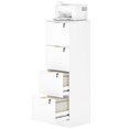 thumbnail image 1 of Lockable White Filing Cabinet with 4 Drawers - Compact Office Storage for A4/Letter Files, Printer Stand & Secure Home Workspace Solution - 15.7" x 15.7" x 51.6", 1 of 7