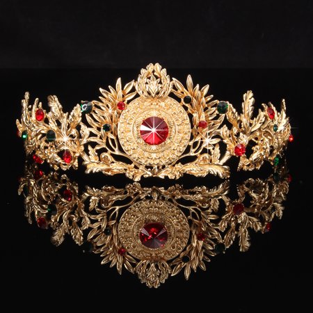 Baroque Gold Bridal Tiara Crystal Prom Pegeant Crown Headband Hair