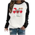 thumbnail image 2 of Qiopertar Femmes Décontracté Manches Longues Col Rond Hauts Chemises Amples Blouse Imprimé Graphique Chandail en Molleton Offres de la Semaine Liquidation à Moins de 5$ jusqu'à 90 % de Réduction, 2 of 4