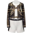thumbnail image 3 of Guvpev Halloween Costume for Ki'ds, G'irl's Pop Idol Singer Stage Performance Outfit with Black Top T-Shirt Shorts Set, Popular Singer Group Fancy Dress for Halloween Cosplay & Dress Up Party, 3 of 11