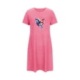 thumbnail image 5 of Wancir Women's Plus Size Short Nightdress Butterfly Print Round Neck for Home Lounge, 5 of 5