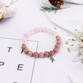 thumbnail image 4 of Breast Cancer Bracelet - Natural Stone Beads with Ribbon Charm Inspirational Gifts for Women, 4 of 7