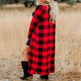thumbnail image 3 of Women Long Sleeve Stripe Waterfall Cardigan Trench Long Coat Duster Jacket, 3 of 7