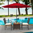 thumbnail image 4 of Costway Ensemble de Meubles de Patio en Rotin 3 Pcs Table d'Appoint en Bois Chaise Empilable, 4 of 10