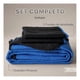 thumbnail image 3 of Edredón Ligero Real Textil + 2 Fundas de Almohada, Juego de Colcha Matrimonial, Color Azul Rey/Negro, 3 of 9