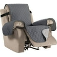 thumbnail image 1 of Funda reversible para silla para perros, repelente al agua para mascotas, funda para sofá, funda para silla, correas gruesas de 2.0 in, protector de silla antideslizante, asiento acolchado suave, ancho de hasta 21.0 in (sillón, marfil/beige), gris/beige, sillón reclinable de gran tamaño, 1 of 5