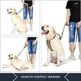 thumbnail image 3 of YIXIGGC Double Handle Dog Leash 6ft, Heavy Duty, Reflective Dual Handle Dog Leash for Safety Training, for Medium Large Dogs,2 Handle Leads(Brown) DYF329-2160, 3 of 5