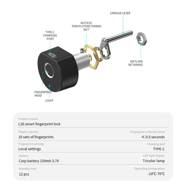 Cerradura de puerta Cerradura inteligente digital de bajo consumo de energía para protección (L26) Ndcxsfigh Para estrenar