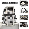 thumbnail image 3 of FORMRS Mini Backpack Purse for Women Quilted Travel Daypack Casual Shoulder Bag, Black and Gray Plaid Pattern, 3 of 7