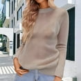 thumbnail image 2 of Thin Sweaters for Women Lightweight Knitted Sweater Sheer Tops Blouse Color: Khaki Size: L, 2 of 6