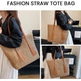 thumbnail image 2 of Kukuzhu Straw Beach Bag, Summer Woven Tote Bag Large Shoulder Handbag Straw Purses and Handbags for Women Vacation, 2 of 7