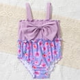 thumbnail image 6 of Jacenvly Baby Girls'One Piece Swimsuits Clearance Comfortable Cute Baby Girls Swimwear Children's Swimsuit with Ruffled Edges Flower Printed Jumpsuits Swimwear 0-6 Months Purple, 6 of 9