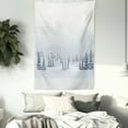 thumbnail image 3 of Winter Tapestry, Winter Scene in a Park with Trees Foggy Misty Blurry Ice Cold Freezing Weather Image, Wall Hanging for Bedroom Living Room Dorm Decor, 60W X 80L Inches, White, by Ambesonne, 3 of 5