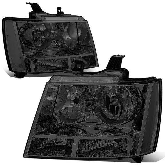 DNA Motoring For 07-14 Chevy Tahoe Suburban Avalanche Smoked Clear Corner Headlight Lamps Pair