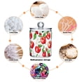thumbnail image 6 of Yayeee 4 Pack Qtip Holder Bathroom Cotton Swab Canister with Lid Clear Dispenser Set, White Apple Pattern, 6 of 6