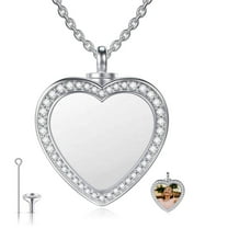 Coachuhhar Heart Urn Necklace for Ashes 925 Sterling Silver That Holds Pictures Memorial Necklace Cremation Jewelry for Ashes for Keepsake Memorial Jewelry Gifts for Ashes