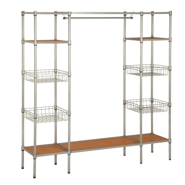 Honey Can Do Freestanding Closet With Garment Bar And Shelves Silver, Do Shelves Stay When Moving