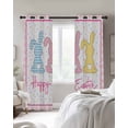 thumbnail image 3 of Easter Blackout Curtains 54 Inches Long, Spring Polka Dot Bunny Pink Plaid Checkered Thermal Insulated Black Out Curtains, Darkening Window Curtain Drapes for Bedroom Living Room 45"x54" 2 Panels, 3 of 9