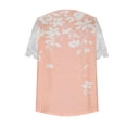 thumbnail image 6 of Summer Saving Wycnly Womens Tops Dressy Casual Plus Size Elegant Lace Patchwork Pleated Swing Going out Tshirts Summer Short Sleeve Round Neck Tops Floral Print Blouse Pink XXXXL, 6 of 6