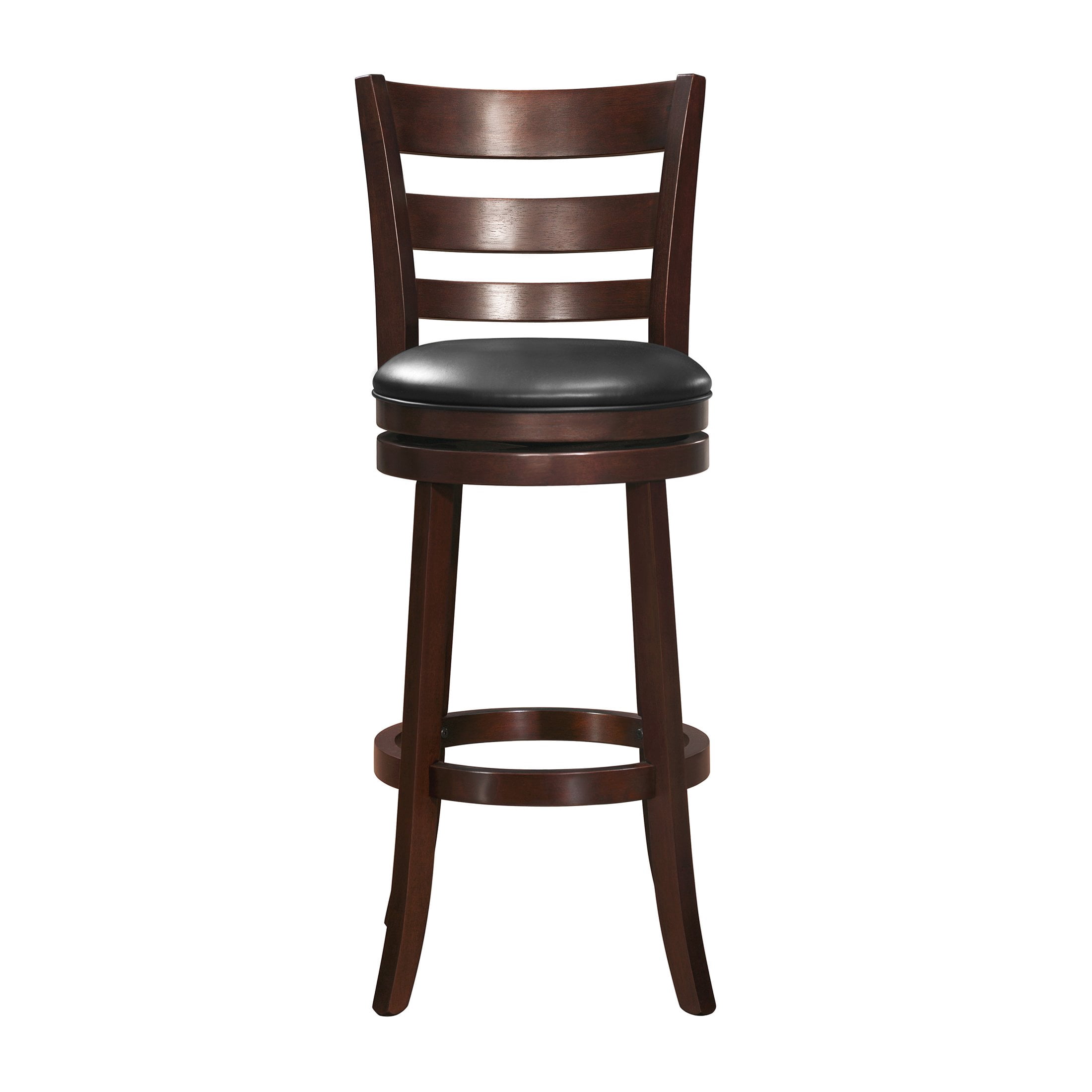 OakvillePark Odelia Ladder Back Swivel Barstool, Pub Height, Cherry