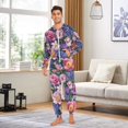 thumbnail image 6 of FORMRS Onesies Pajama for Adults Unisex Hoodie Winter Jumpsuit One Piece Sleepwear, Sizes S-2XL, Soft Pinks Flowers, 6 of 7