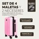 thumbnail image 2 of Set de 4 Maletas de Viaje Rígidas 20 y 18 Pulgadas con 2 Neceseres de 11 Pulgadas Equipaje Ligero con Ruedas 360 y Candado TSA Seraphiel, 2 of 6