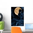 thumbnail image 1 of Moon over Old Town Wall Mural Decal by Wallmonkeys Vinyl Peel and Stick Graphic (18 in H x 12 in W), 1 of 4