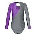 thumbnail image 2 of YONGHS Kids Girls Shiny Long Sleeve Gymnastics Leotards Ballet Dance Sports Ice Skating Bodysuit Purple 8, 2 of 7