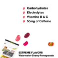 thumbnail image 6 of Jelly Belly Sport Beans- Extreme Assorted - Energy Chews With Caffeine [24-Pack] BOX (Cherry, Watermelon and Pomegranate) Click for more sizes, 6 of 6
